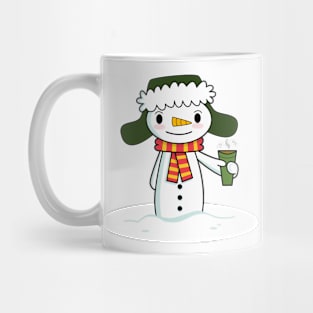 Happy Snowman with Coffee Mug